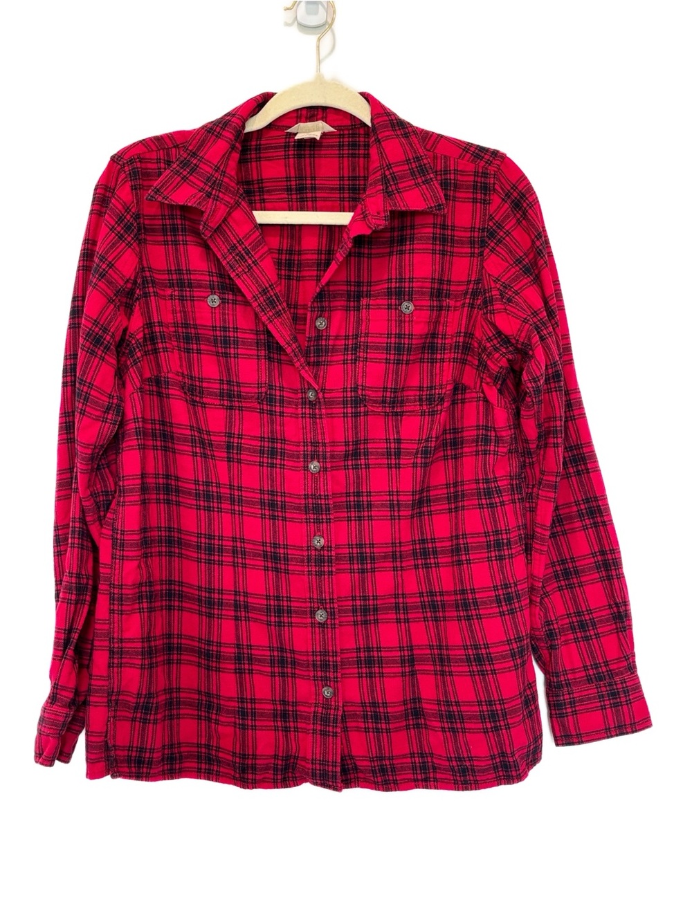 Duluth Trading Co Red and Black Plaid Shirt